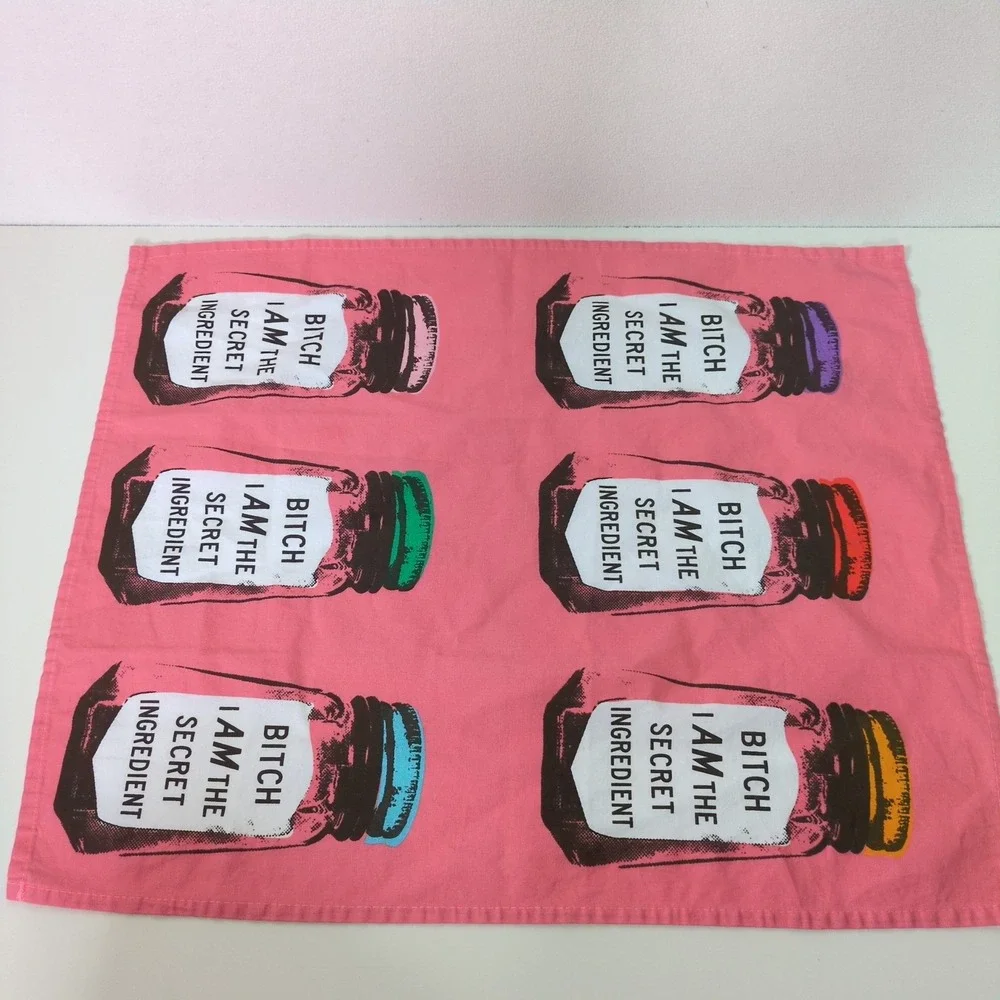 Blue Q Tea Towel Bit** I Am The Secret‎ Ingredient Pink Cotton Dish Cloth Funny
